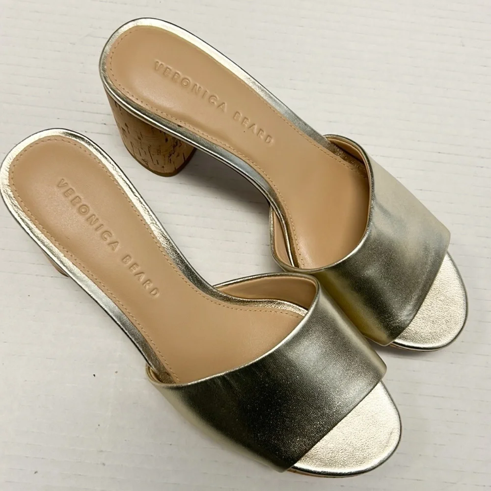 Veronica Beard Dali metallic leather cork platform sandal